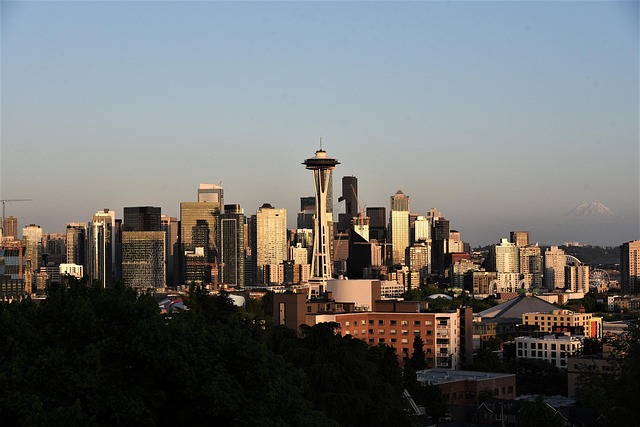 Scenic Views in Seattle Waterfront With Sunset